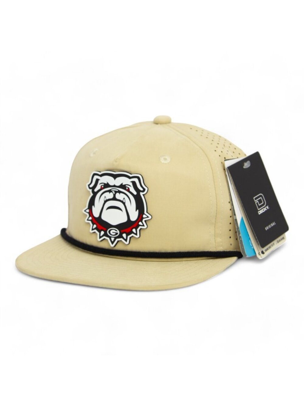 Georgia Bulldogs UGA 3D Perforated Rope Hat- Birch/ Black